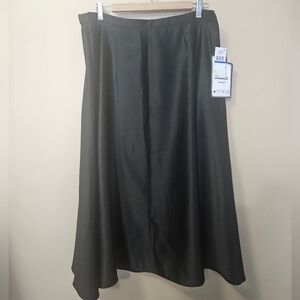 NWT Alex Evenings Satin Skirt Women's Size XL Black A Line